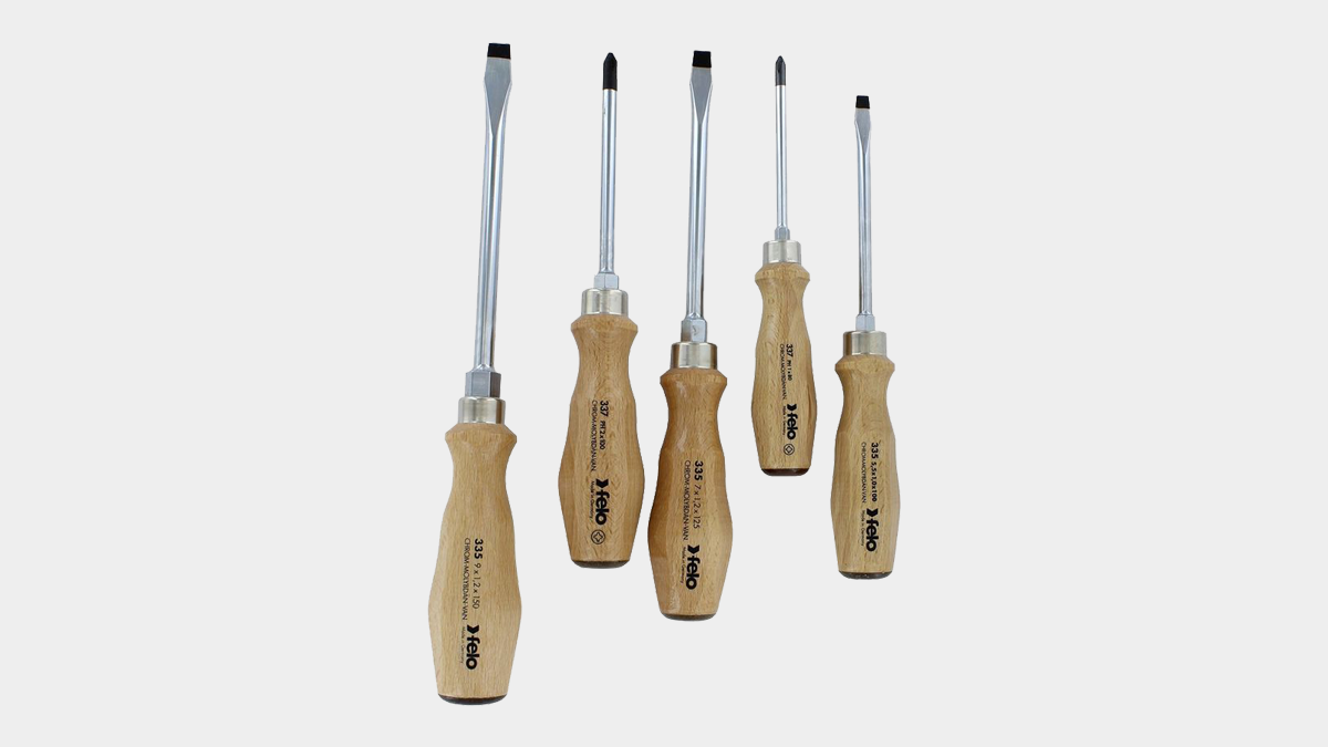 Felo Wood Handle Screwdriver Set